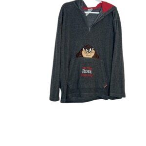 90s Freeze Looney Tunes Mens 1/4 Zip Pullover Fleece Jacket Taz  Embroidered 2X